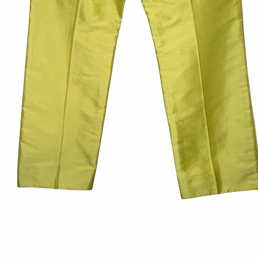 VALENTINO Mikado Silk Blend Pants Chartreuse Yellow Green IT40 US4 NWT ⚪️ - Picture 12 of 14